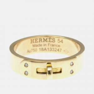 Hermes Kelly Pink Gold 18K Fashion Diamond Band Ring Pink Gold