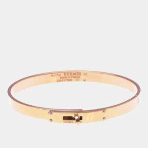 Hermes Kelly Bangle With 4 Diamonds 18K  Pink Gold Diamond Bangle