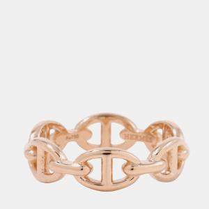 Pre Owned Hermes Chaine D'Ancre Anchene Ring Size Pm/53/#13 18K Pink Gold