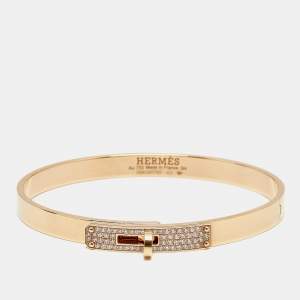 مملوكة مسبقًا Hermes Kelly Diamonds 18k Rose Gold Small Bracelet