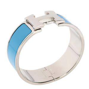 Hermes Blue Enamel Clic Clac H Bracelet