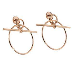 Hermes 18K Rose Gold Loop Small Model Earrings