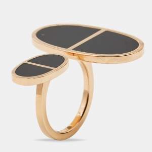 Hermes Chaine d'Ancre Verso Ceramic 18k Rose Gold Very Large Model Ring Size 52