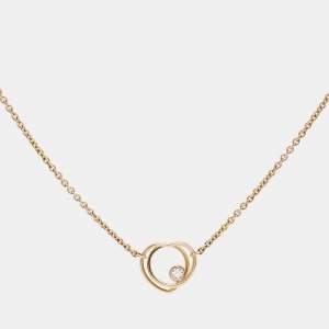 Hermes Vertige Cœur Diamond 18k Rose Gold Small Model Necklace