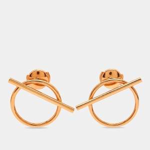 Hermès Enchappe 18k Rose Gold Earrings