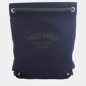 Hermes Blue Brown Canvas Swift Maline Bag