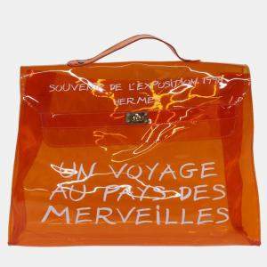 Hermes Orange Vinyl Souvenir De L'Exposition Kelly handbag