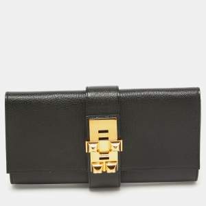 Hermes Noir Chevre Mysore Leather Medor 23 Clutch