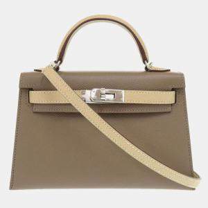 Hermes Etoupe Epsom Kelly de Veau Trench Handbag