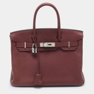 Hermès Rouge H Togo Leather Palladium Finish Birkin 30 Bag