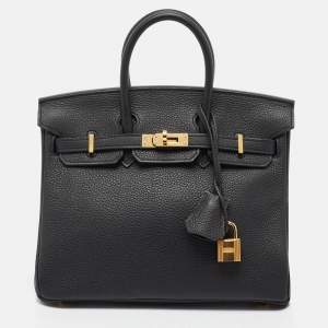 Hermès Noir Togo Leather Gold Finish Birkin 25 Bag