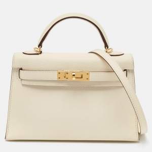 Hermes Nata Epsom Leather Gold Finish Mini Kelly II Sellier 20 Bag