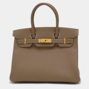 Hermes Etoupe Epson Birkin 30 Handbag