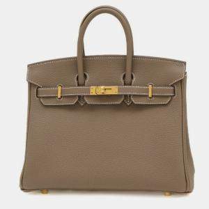 Hermes Etoupe Togo Birkin 25 Handbag