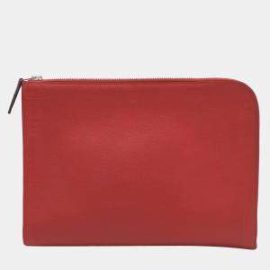 Hermes Red Leather Pouch