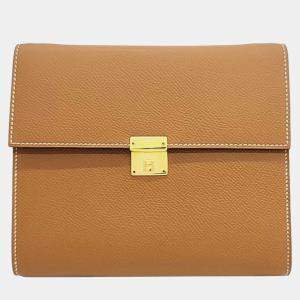 Hermes Brown Leather Clic 16 Shoulder Bag