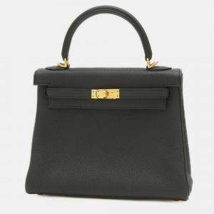 Hermes Black Togo Kelly 25 Handbag