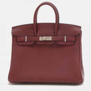 Hermes Rouge Ash Togo Birkin 25 Handbag