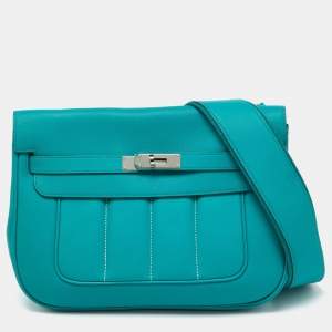 Hermes Vert Verone Swift Leather Palladium Finish Berline 28 Bag