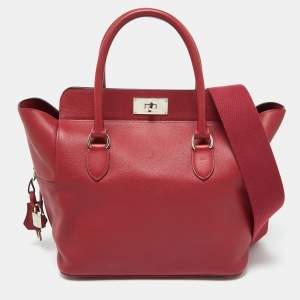 Hermès Ruby Ever Color Leather Palladium Toolbox 26 Bag