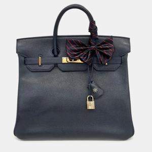 Pre Owned Hermes Blue Epsom Leather Birkin 32 Bag