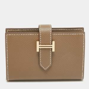 Hermes Etoupe Epsom Leather Bearn Mini Wallet