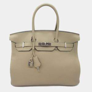 Hermes Beige Trench Togo leather Birkin 35 handbag