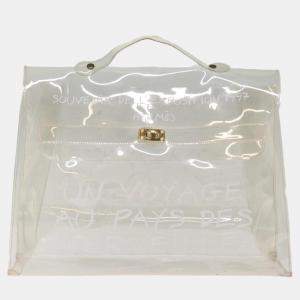 Hermes Transparent Vinyl Kelly Top Handle Bag