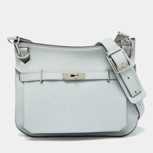 Hermès Blue Pale Taurillon Clemence Leather Palladium Finish Jypsiere 28 Bag