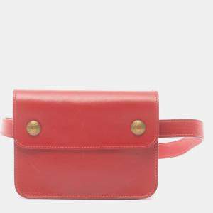 Hermes Red Leather Belt Bag