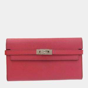 Hermes Rose Epson Kelly Long Wallet