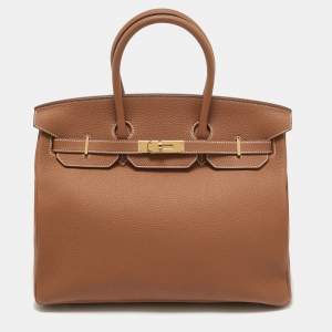 Hermes Gold Togo Leather Gold Finish Birkin 35 Bag