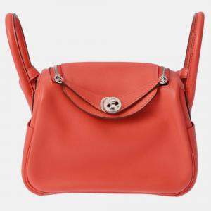 Hermes Lindy Rose Texas Swift Leather Bag
