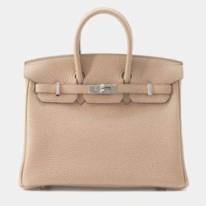 Hermes Beige Togo Leather Birkin 25 Bag