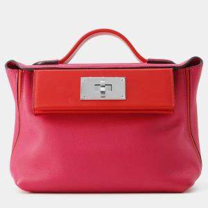 Hermès Rose Mexico and Rouge De Coeur Evercolor and Swift Mini 24/24 21 Bag