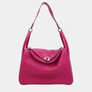 Pre Owned Hermes Rose Purple Evercolor 30 Lindy Shoulder Bags