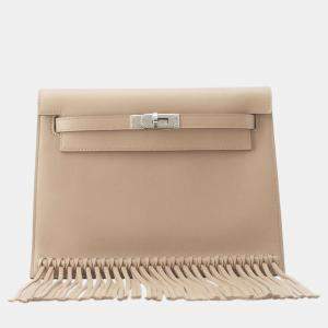 Hermes Beige Marfa Swift Leather Leather Kelly Danse Belt Bags