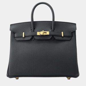 Hermes Black Togo Leather 25 Tote Bag