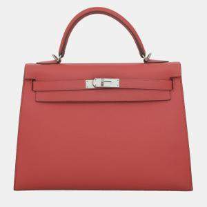 Hermes Rose Jaipur Epsom Leather Kelly 32 Tote Bag