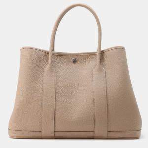 Hermes Beige Marfa Negonda Leather Garden Party Size PM