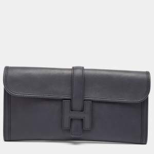 Hermes Bleu Indigo Swift Leather Elan Jige 29 Clutch