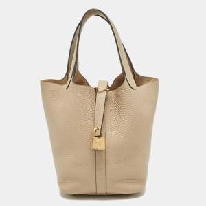 Hermes Trench Taurillon Clemence Leather Picotin Lock 18 Bag