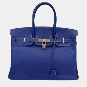 Hermes Electric Blue Izmir Epsom Birkin 35 Handbag