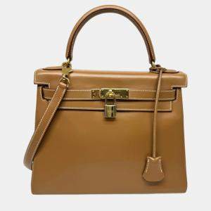 Hermes Vache Natural Kelly 28 Handbag