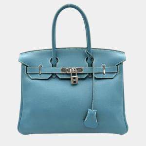 Hermes Bleu Jean Swift Birkin 30 Handbag