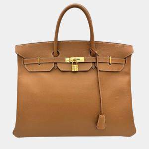 Hermes Gold Ardennes Birkin 40 Handbag