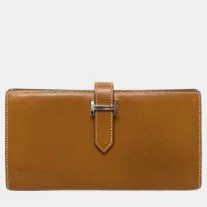 Hermes Gold Tadelakt Bearn Wallet