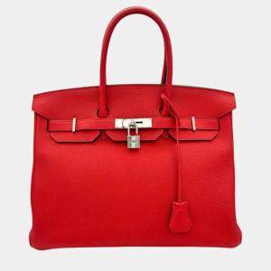 Hermes Rouge Coeur Togo Birkin 35 Handbag