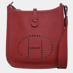 Hermes Rouge Casaque Mini Evelyne Bag