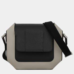 Hermes Black/ Off White/ Brown Leather Octogone 23 Bag